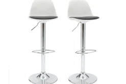 Miliboo 2 Design-Barhocker STEEVY Schwarz und Weiß* Barhocker