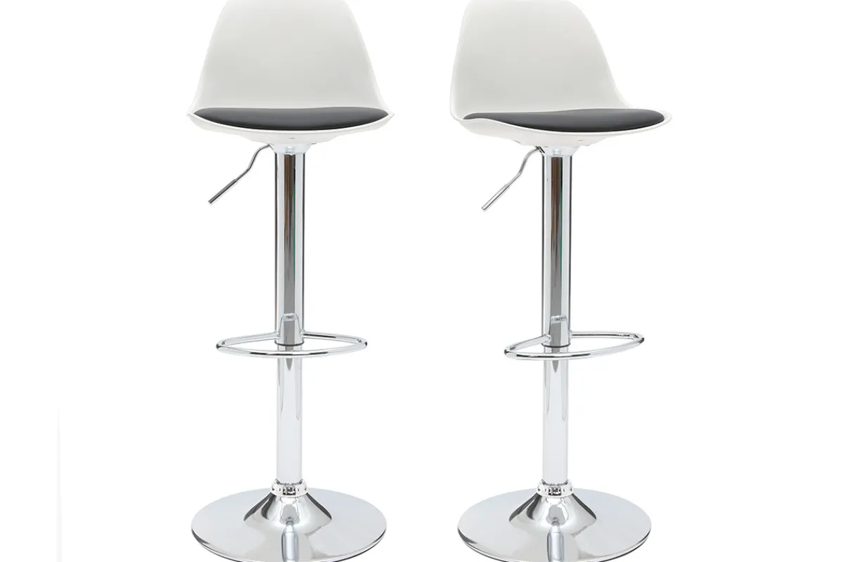 Miliboo 2 Design-Barhocker STEEVY Schwarz und Weiß* Barhocker