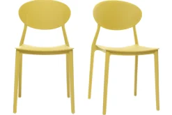 Miliboo 2 Design-Stühle Gelb Polypropylen ANNA* Design-stühle|Gartenstühle