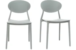 Miliboo 2 Design-Stühle Grau Polypropylen ANNA* Design-stühle|Gartenstühle