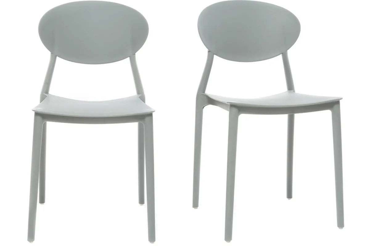 Miliboo 2 Design-Stühle Grau Polypropylen ANNA* Design-stühle|Gartenstühle