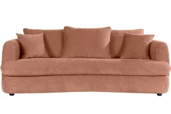 Miliboo Abnehmbares Design-Sofa mit 3-4 Plätzen in Terrakotta-Veloursstoff im Bohnen-Design SACHA* Design-sofas