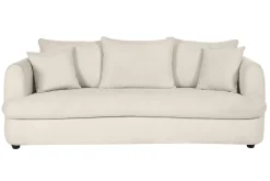 Miliboo Abnehmbares 3-4-Sitzer-Designsofa in hellem beigefarbenem samtigem Stoff mit Bohnenform - SACHA* Design-sofas