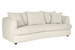 Miliboo Abnehmbares 3-4-Sitzer-Designsofa in hellem beigefarbenem samtigem Stoff mit Bohnenform - SACHA* Design-sofas