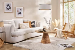 Miliboo Abnehmbares 3-4-Sitzer-Designsofa in hellem beigefarbenem samtigem Stoff mit Bohnenform - SACHA* Design-sofas