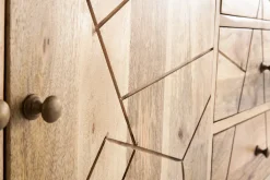 Miliboo Anrichte mit Kerbung aus Mangoholz und goldfarbenem Metall LINUM* Sideboards