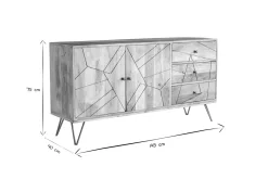 Miliboo Anrichte mit Kerbung aus Mangoholz und goldfarbenem Metall LINUM* Sideboards