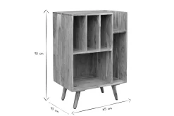 Miliboo Aufbewahrungsschrank Vinyl aus massivem Akazienholz VIRGILE* Bücherregale|Bücherregale