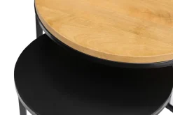 Miliboo Ausziehbare Beistelltische aus massivem Mangoholz und schwarzem Metall TAHL* Beistelltische