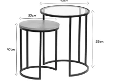 Miliboo Ausziehbare Beistelltische aus gehärtetem Glas und massivem Mangoholz TAHL* Beistelltische