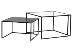 Miliboo Ausziehbare Couchtische aus gehärtetem Glas und Metall TAHL* Couchtische
