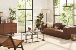Miliboo Ausziehbare Couchtische aus gehärtetem Glas und Metall TAHL* Couchtische