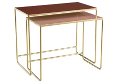 Miliboo Ausziehbare Couchtische terrakotta, rosé und vergoldet (2er-Set) WESS* Couchtische|Beistelltische