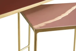 Miliboo Ausziehbare Couchtische terrakotta, rosé und vergoldet (2er-Set) WESS* Couchtische|Beistelltische