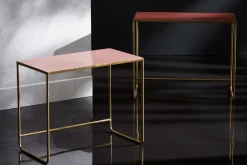 Miliboo Ausziehbare Couchtische terrakotta, rosé und vergoldet (2er-Set) WESS* Couchtische|Beistelltische