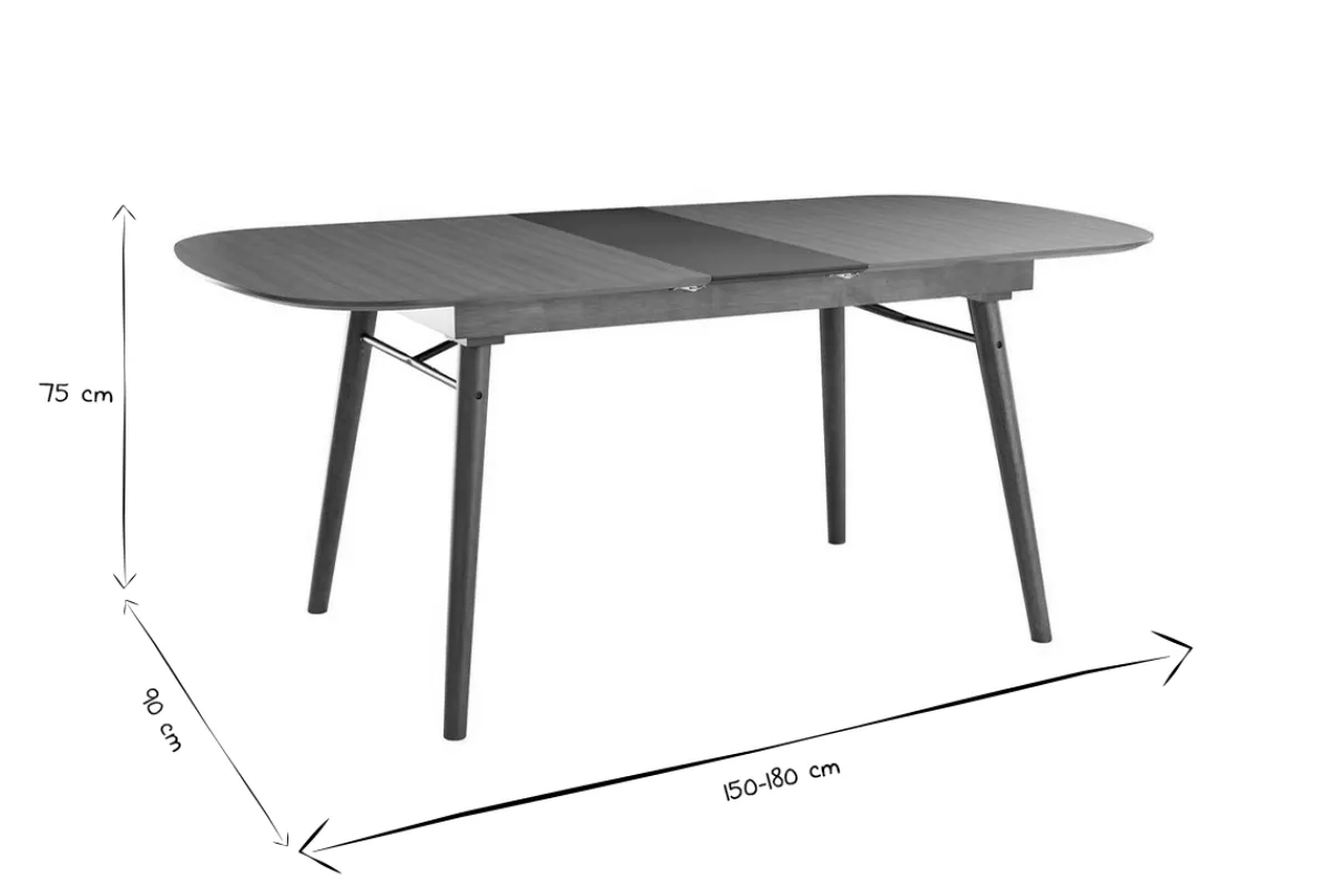 Miliboo Ausziehbarer Esstisch aus Nussbaumholz L150-180 cm SHELDON* Ausziehtische