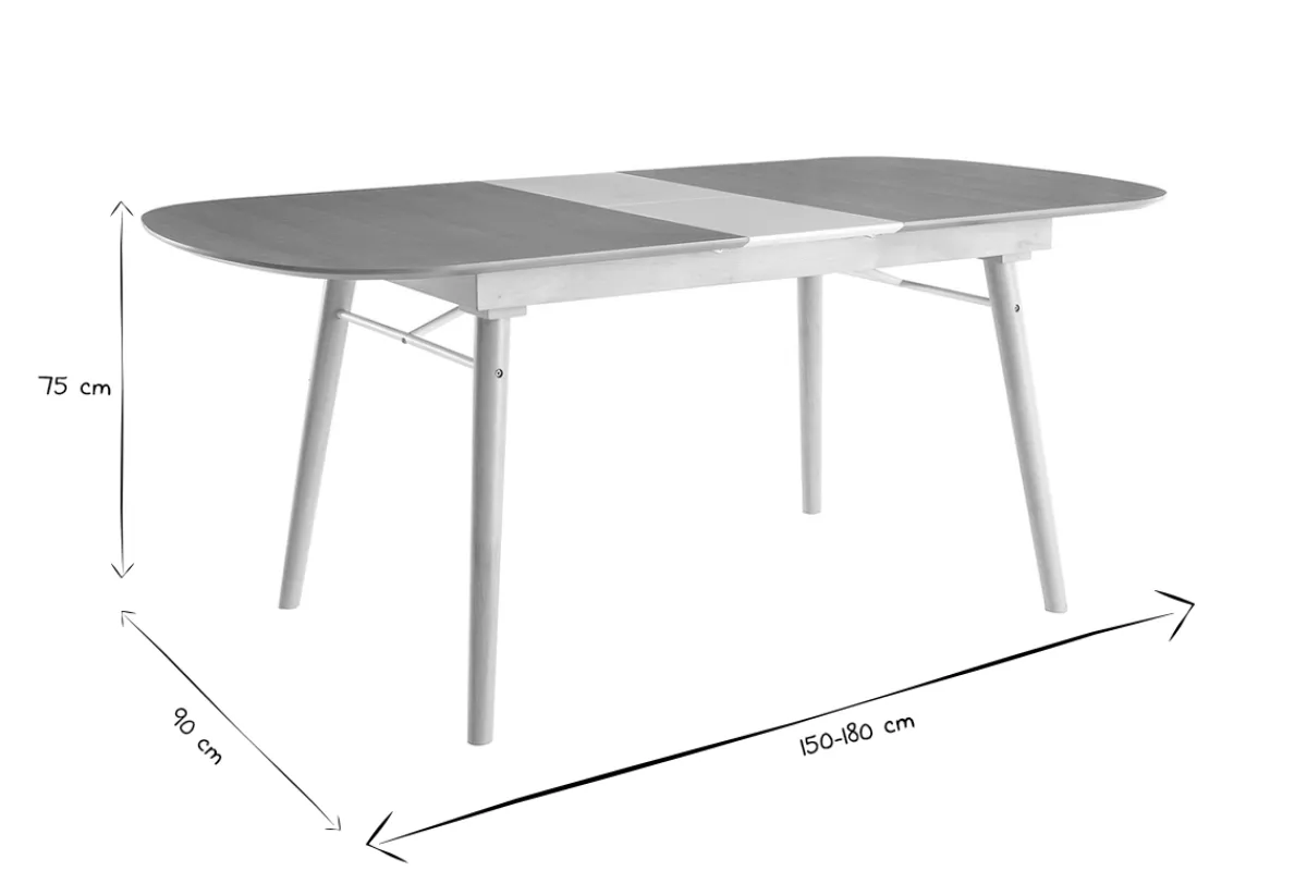 Miliboo Ausziehbarer Esstisch aus hellem Holz L150-180 cm SHELDON* Ausziehtische