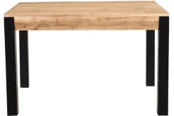 Miliboo Ausziehbarer Esstisch aus massivem Akazienholz und schwarzem Metall L120-210 cm TRAP* Ausziehtische