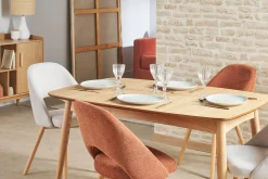 Miliboo Ausziehbarer Esstisch Esche naturell Länge 90?130 cm NORDECO* Ausziehtische