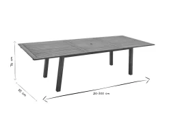 Miliboo Ausziehbarer Gartentisch mit integrierter Verlängerung aus Massivholz B210-300 cm MAYEL* Ausziehtische|Gartentische