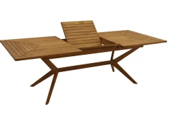 Miliboo Ausziehbarer Gartentisch mit integrierter Verlängerung aus Massivholz B180-240 cm SANTO* Gartentische