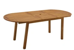 Miliboo Ausziehbarer Gartentisch mit integrierter Verlängerung aus Massivholz B160-210 cm MAYEL* Gartentische