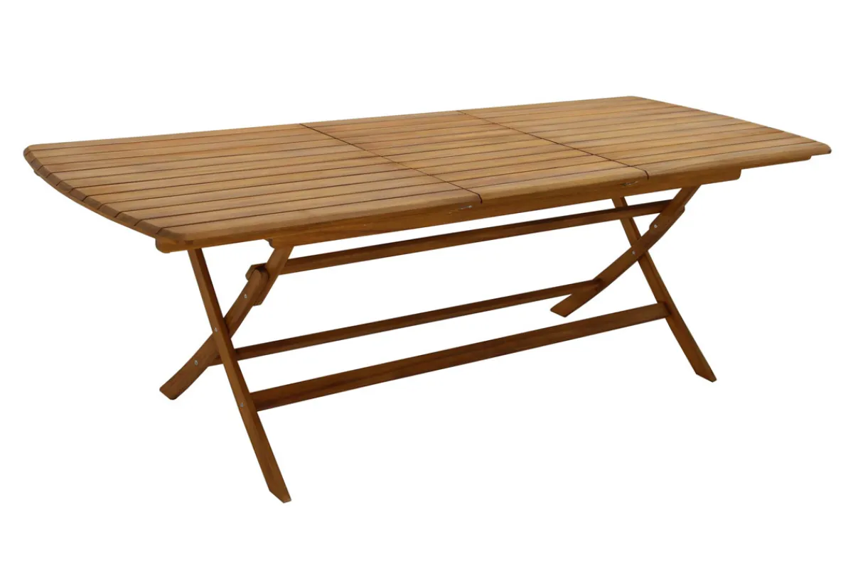 Miliboo Ausziehbarer Gartentisch mit integrierter Verlängerung aus Massivholz B180-240 cm CANOPEE* Gartentische