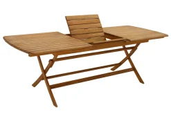 Miliboo Ausziehbarer Gartentisch mit integrierter Verlängerung aus Massivholz B180-240 cm CANOPEE* Gartentische