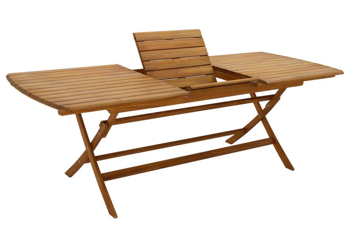 Miliboo Ausziehbarer Gartentisch mit integrierter Verlängerung aus Massivholz B180-240 cm CANOPEE* Gartentische