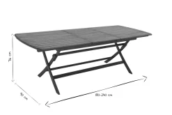 Miliboo Ausziehbarer Gartentisch mit integrierter Verlängerung aus Massivholz B180-240 cm CANOPEE* Gartentische