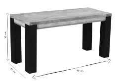 Miliboo Bank aus massivem Akazienholz und schwarzem Metall B95 cm TRAP* Holzstühle|Bänke