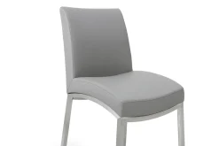 Miliboo Barhocker Aluminium gebürstet PU Hellgrau 66 cm (2er-Set) OLLY* Barhocker