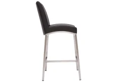 Miliboo Barhocker Aluminium gebürstet PU schwarz (2er-Set) OLLY* Barhocker
