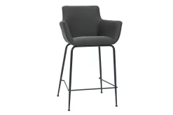 Miliboo Barhocker anthrazitgrauer Stoff H65 cm (2er-Set) CARLIE* Barhocker