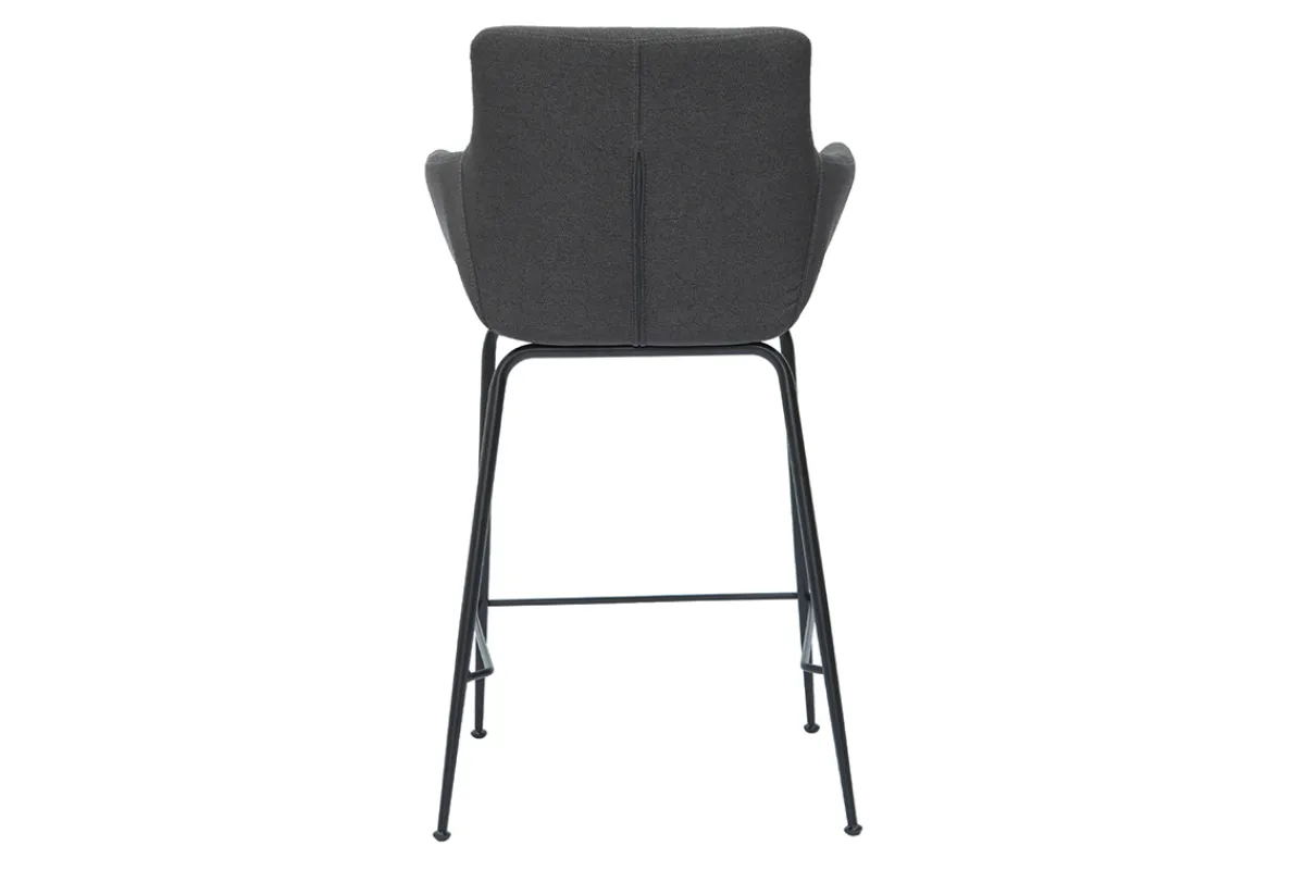 Miliboo Barhocker anthrazitgrauer Stoff H65 cm (2er-Set) CARLIE* Barhocker