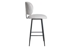 Miliboo Barhocker aus beigem Stoff mit Samteffekt und Metall H70 cm (2er-Set) ATRIUM* Barhocker