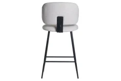 Miliboo Barhocker aus beigem Stoff mit Samteffekt und Metall H70 cm (2er-Set) ATRIUM* Barhocker