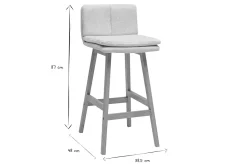 Miliboo Barhocker aus beigem Textur-Veloursstoff und Holz (2er-Set) JOAN* Barhocker