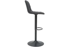 Miliboo Barhocker aus dunkelgrauem Stoff und Metall, höhenverstellbar ( 2er-Set) SAURY* Barhocker