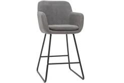 Miliboo Barhocker aus grauem Stoff mit Samteffekt H65 cm (2er-Satz) AMIKA* Barhocker