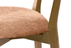 Miliboo Barhocker aus hellem Eichenholz und Stoff mit Samteffekt Terracotta H65 cm LUCIA* Barhocker