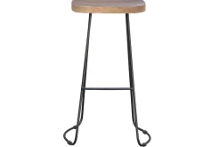 Miliboo Barhocker aus massivem Metall und Mangoholz 75 cm (2er-Satz) RUNKO* Barhocker