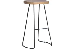 Miliboo Barhocker aus massivem Metall und Mangoholz 75 cm (2er-Satz) RUNKO* Barhocker