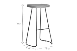 Miliboo Barhocker aus massivem Metall und Mangoholz 75 cm (2er-Satz) RUNKO* Barhocker