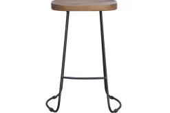Miliboo Barhocker aus massivem Metall und Mangoholz 65 cm (2er-Satz) RUNKO* Barhocker