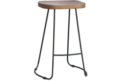 Miliboo Barhocker aus massivem Metall und Mangoholz 65 cm (2er-Satz) RUNKO* Barhocker