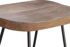 Miliboo Barhocker aus massivem Metall und Mangoholz 65 cm (2er-Satz) RUNKO* Barhocker