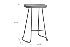 Miliboo Barhocker aus massivem Metall und Mangoholz 65 cm (2er-Satz) RUNKO* Barhocker