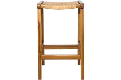 Miliboo Barhocker aus massivem Teakholz und Rattangeflecht H65 cm (2er-Set) GAWA* Barhocker