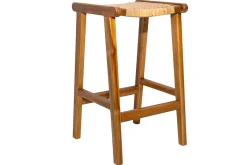 Miliboo Barhocker aus massivem Teakholz und Rattangeflecht H65 cm (2er-Set) GAWA* Barhocker